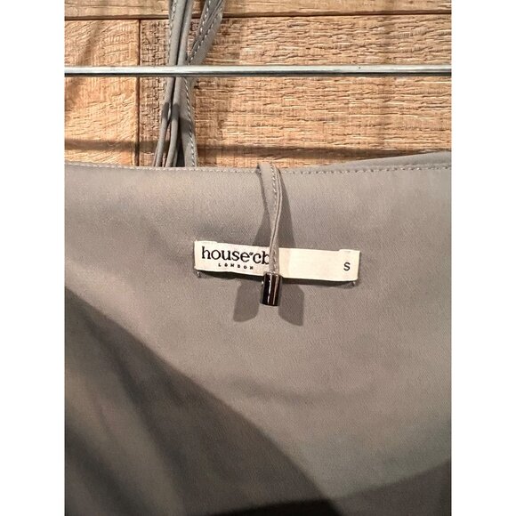 HOUSE OF CB VALERIA Add To Wishlist SMOKE GATHERED ASYMMETRIC DRESS SIZE S - Picture 6 of 9